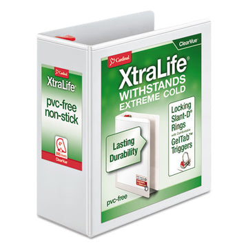 Cardinal® Xtralife Clearvue Non-stick Locking Slant-d Ring Binder, 3 Rings, 4" Capacity, 11 X 8.5, White freeshipping - TVN Wholesale